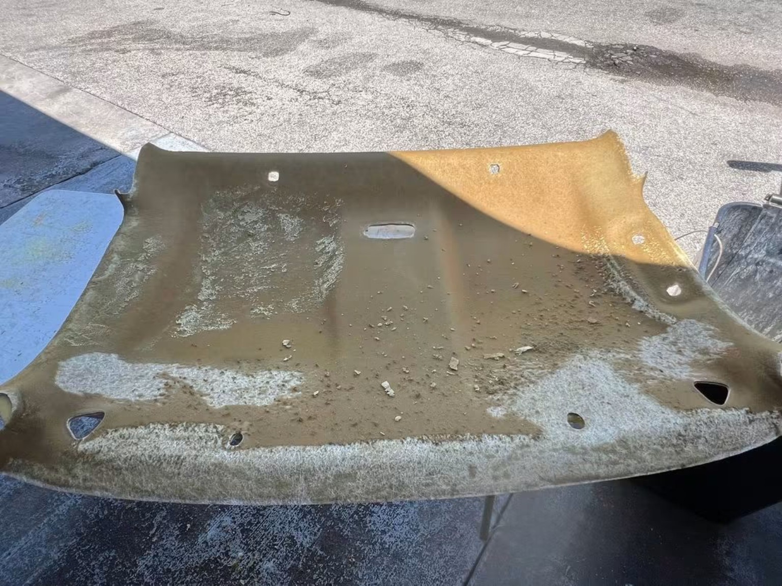 Headliner panel removed for repair