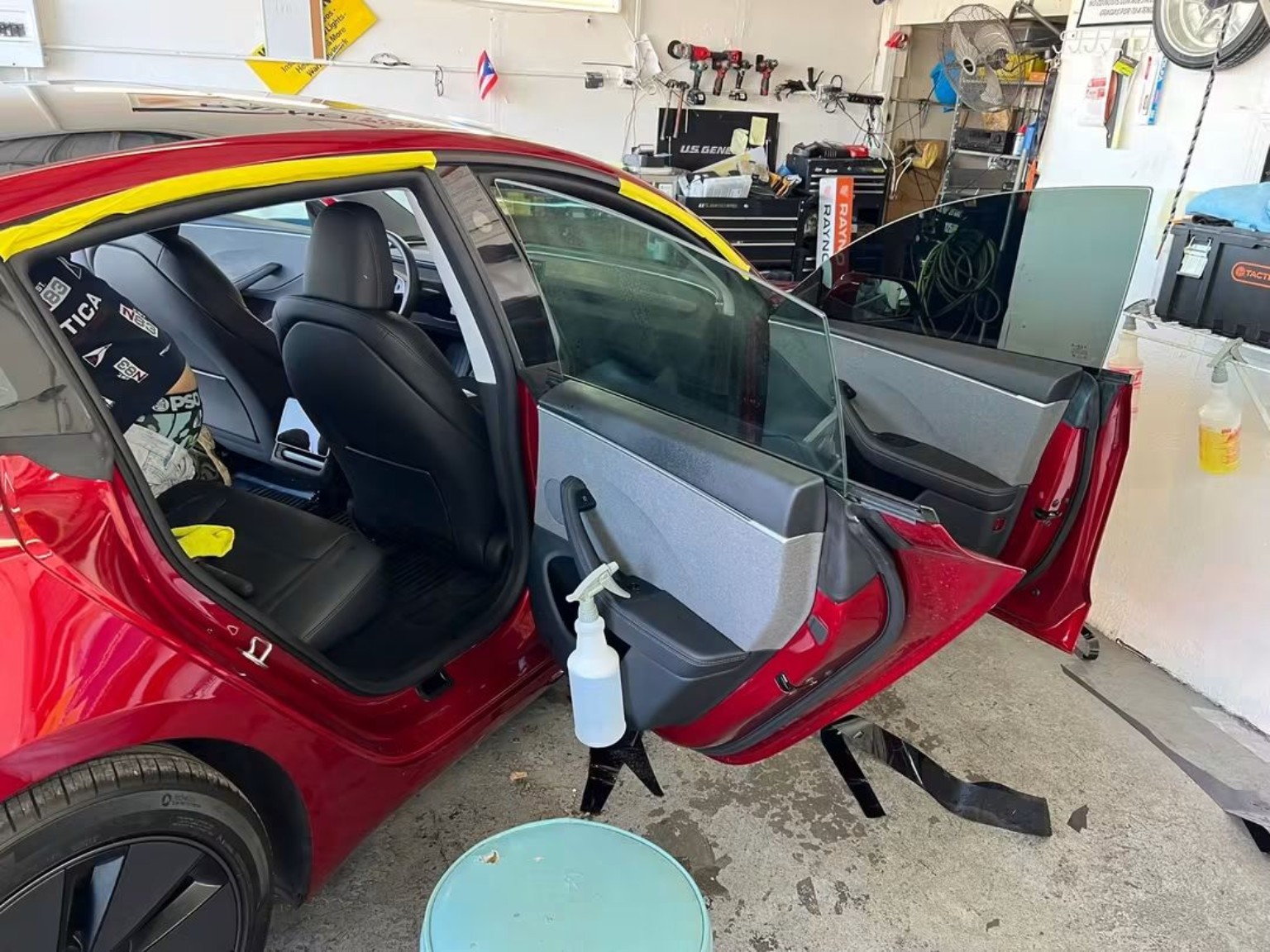 Window tint work
